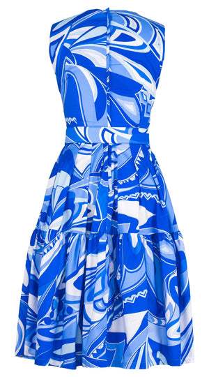 Rose Dress Crew Neck Sleeveless Long Length Cotton Stretch (Pucciesque Africani)