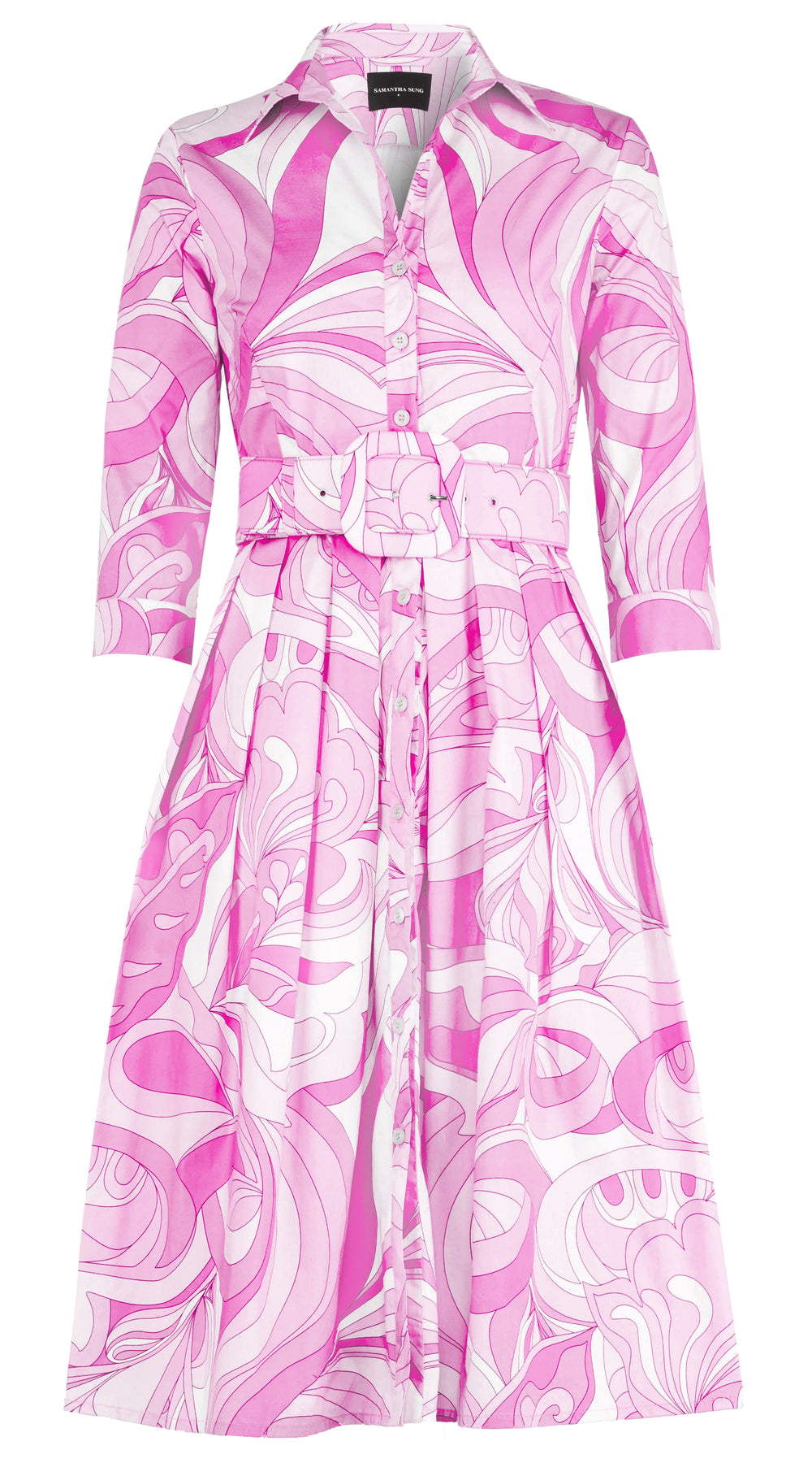 Audrey Dress #1 Shirt Colla 3/4 Sleeve Long Length Cotton Stretch (Pucciesque Graphic) @2