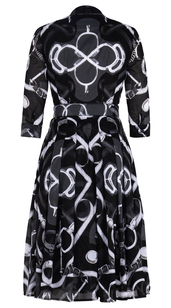 Audrey Dress #4 Shirt Collar 3/4 Sleeve Long Length Musola (Secretariat Horse) @5