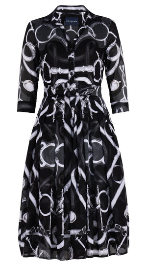 Audrey Dress #4 Shirt Collar 3/4 Sleeve Long Length Musola (Secretariat Horse) @5