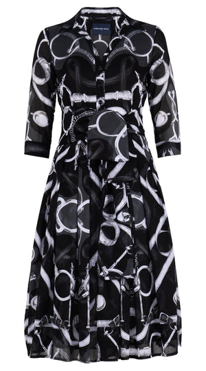 Audrey Dress #4 Shirt Collar 3/4 Sleeve Long Length Musola (Secretariat Horse) @5