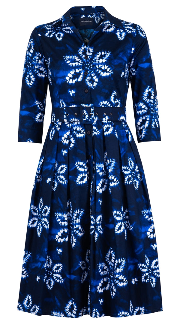 elegant shirt dresses Audrey Dress #1 Shirt Collar 3/4 Sleeve Long Length Cotton Stretch (Sh