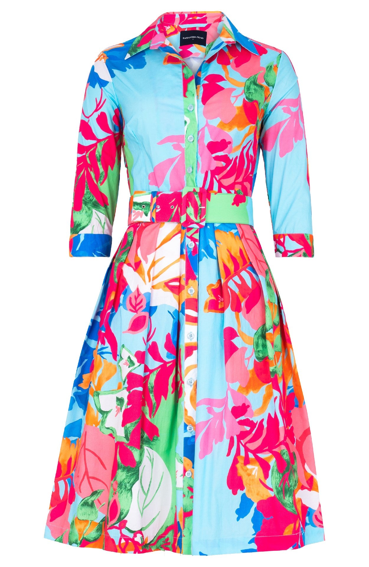 Audrey Dress #1 Shirt Collar 3/4 Sleeve Regular Length Cotton Stretch