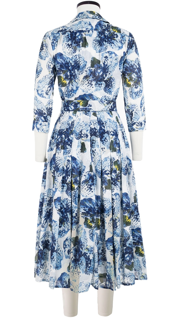 Audrey Dress #4 Shirt Collar 3/4 Sleeve Long Length Musola (Speckled Orchid) @1