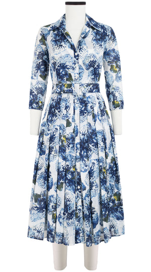 Audrey Dress #4 Shirt Collar 3/4 Sleeve Long Length Musola (Speckled Orchid) @1