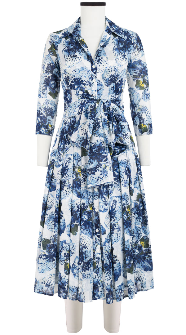 Audrey Dress #4 Shirt Collar 3/4 Sleeve Long Length Musola (Speckled Orchid) @1