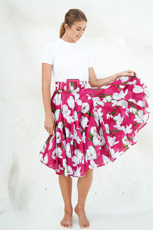 Birdy Skirt #2 Cotton Musola (White Tulip)