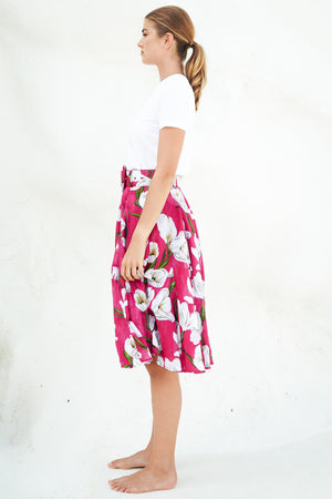 Birdy Skirt #2 Cotton Musola (White Tulip)