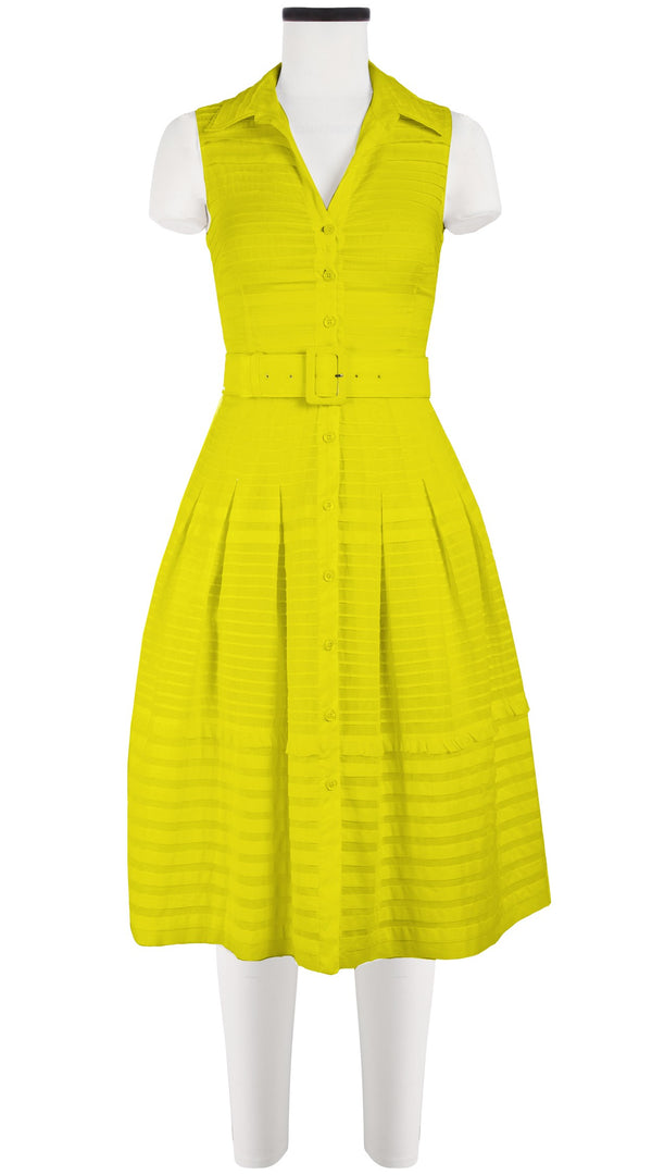 Audrey Dress #5 Shirt Collar Sleeveless Long Length Cotton Musola (Solid)