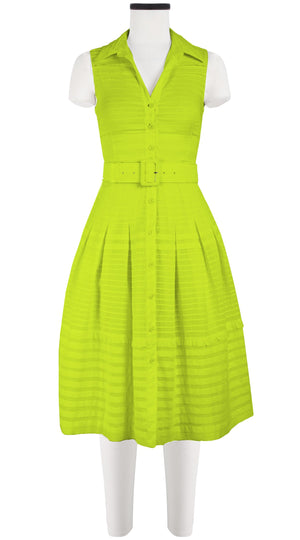 Audrey Dress #5 Shirt Collar Sleeveless Long Length Cotton Musola (Solid)