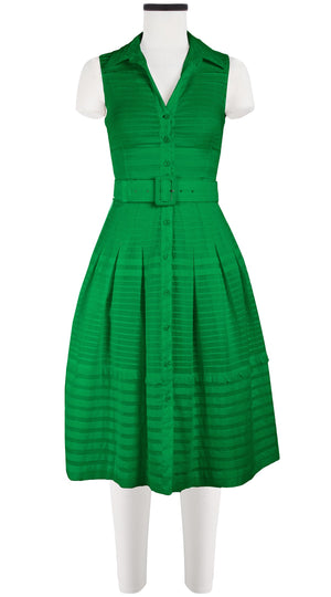 Audrey Dress #5 Shirt Collar Sleeveless Long Length Cotton Musola (Solid)