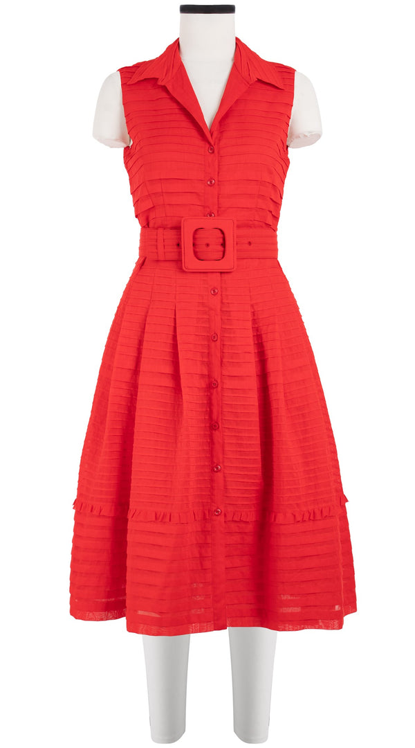 Audrey Dress #5 Shirt Collar Sleeveless Long Length Cotton Musola (Solid)