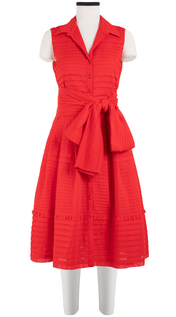 Audrey Dress #5 Shirt Collar Sleeveless Long Length Cotton Musola (Solid)