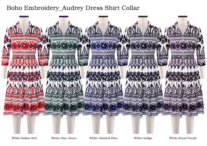Audrey Dress Shirt Collar in Boho Embroidery                                                            