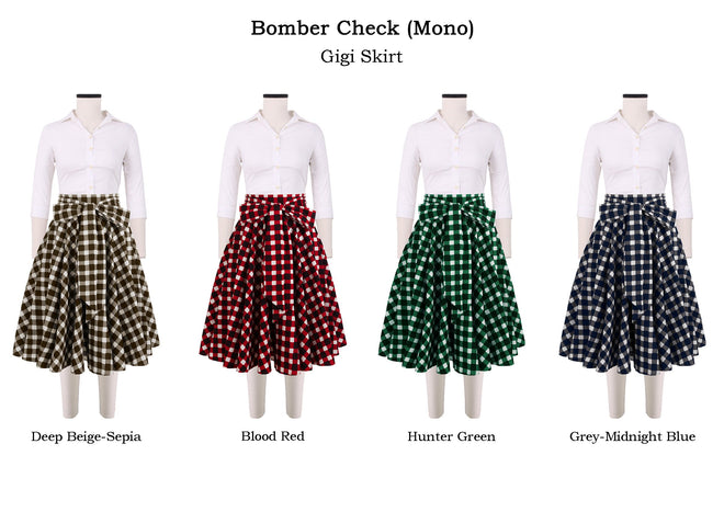 Gigi Skirt in Bomber Check                                                                                          