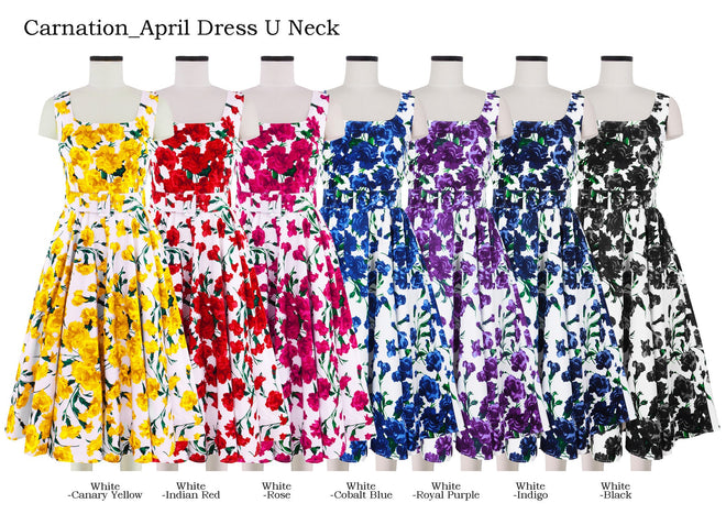 April Dress U Neck in Carnation                                                                            
