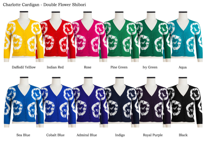 Charlotte Cardigan in Double Flower Shibori                                                                              