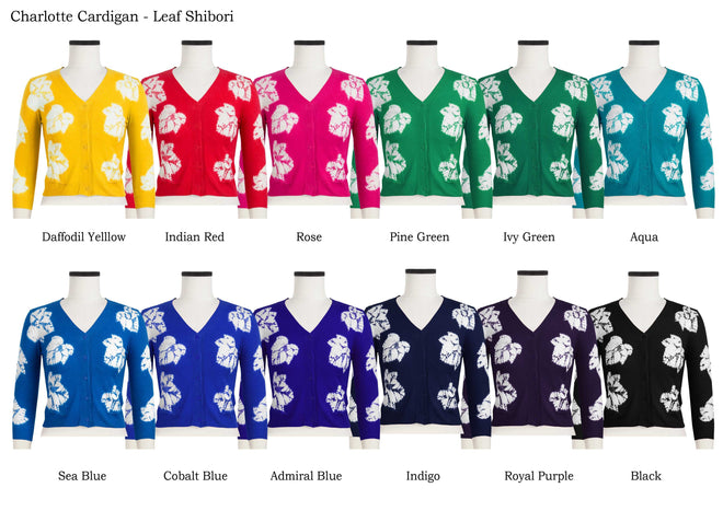 Charlotte Cardigan in Leaf Shibori                                                                                                      