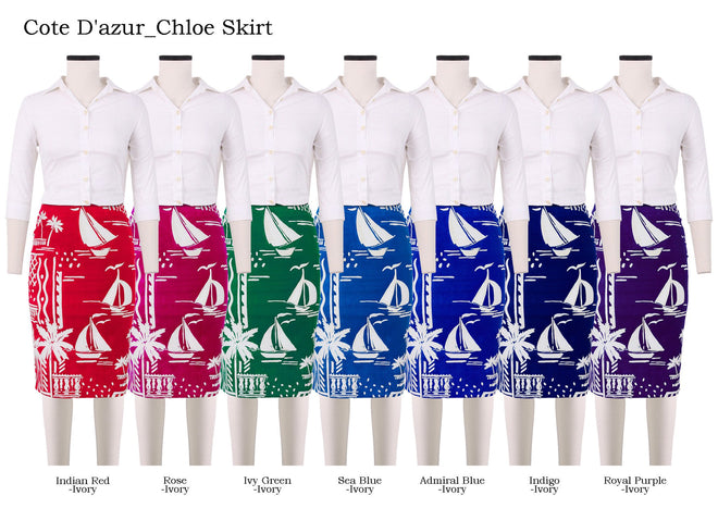 Chloe Skirt in Cote D'azur                                                                                                            