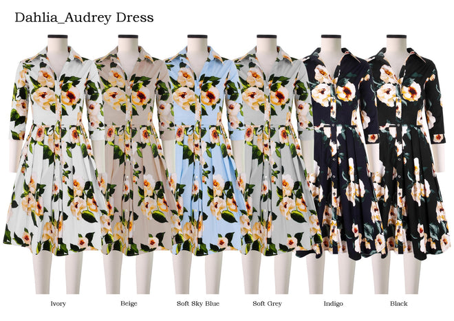 Audrey Dress Shirt Collar 3/4 Sleeve in Dahlia                                                                              