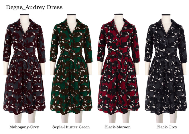 Audrey Dress Shirt Collar 3/4 Sleeve in Degas                                                            