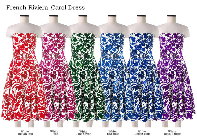 Carol Dress Tube Strapless in French Riviera                                                            