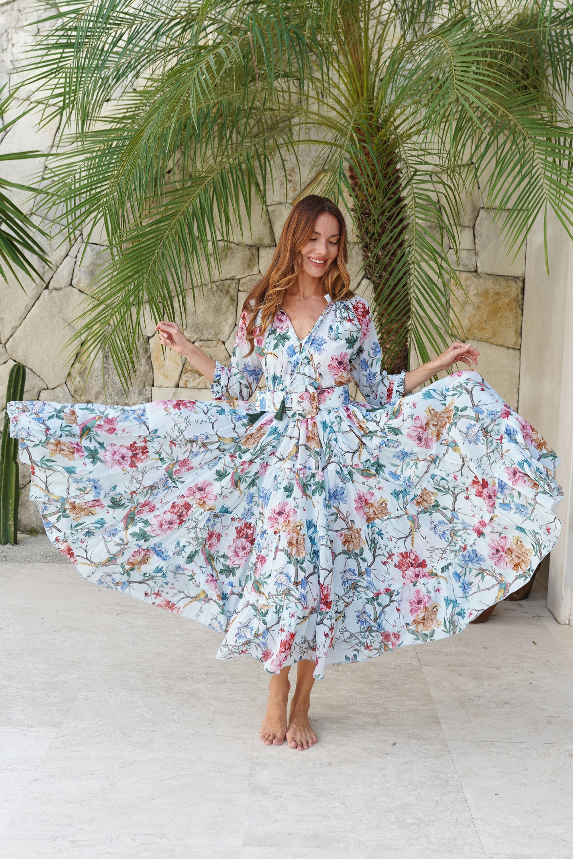 Samantha Sung Eva Dress in Heart Manor Soft Aqua