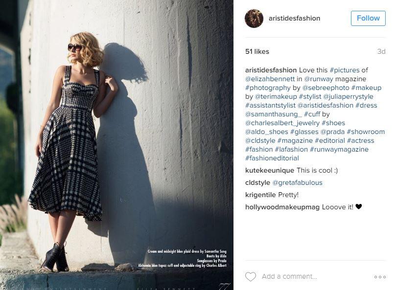 Stylist JOAQUIN ARISTIDES FLORES Posts SAMANTHA SUNG on INSTAGRAM