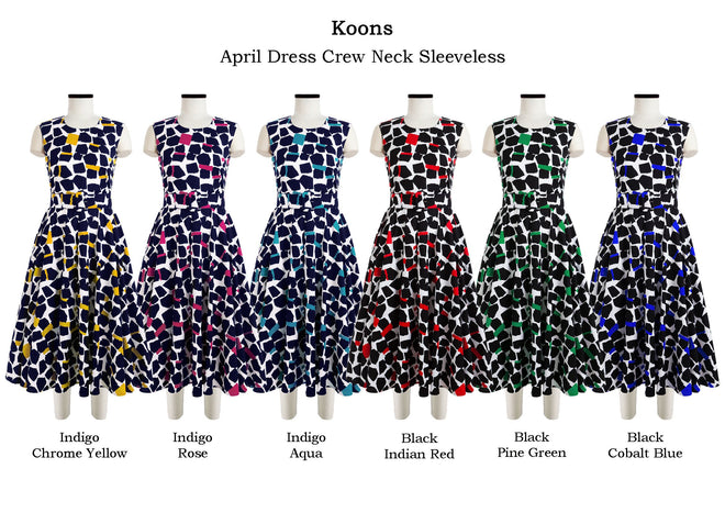 April Dress Crew Neck Sleeveless in Koons                                                                    