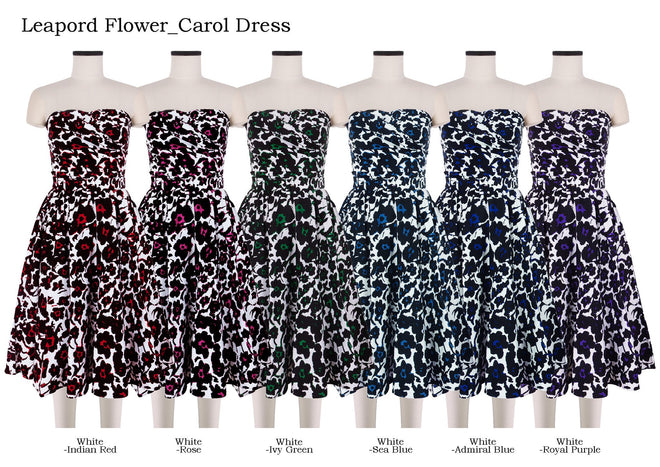Carol Dress Tube Strapless in Leopard Flower                                                            