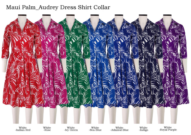 Audrey Dress Shirt Collar in Maui Palm                                                                     