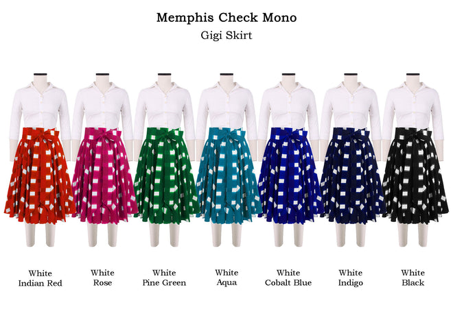 Gigi Skirt in Memphis Check Mono                                                                           