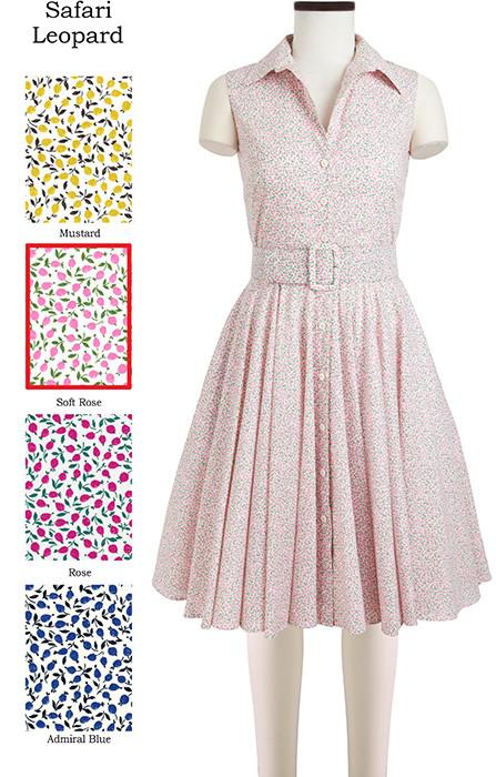 Aster Dress Shirt Collar Sleeveless Rose Bud in Soft Rose                                            