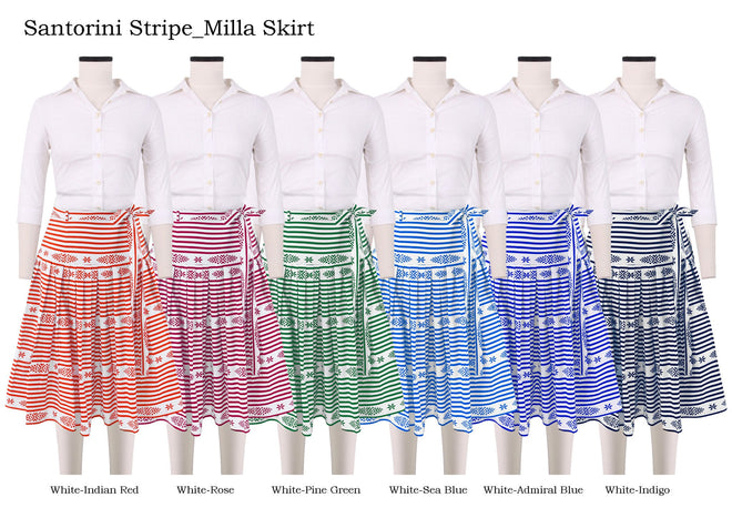 Milla Skirt in Santorini Stripe                                                                                     