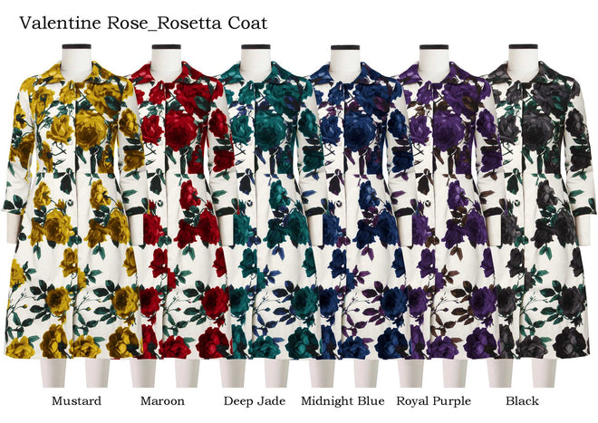 Rosetta Coat 3/4 Sleeve in Valentine Rose                                                            