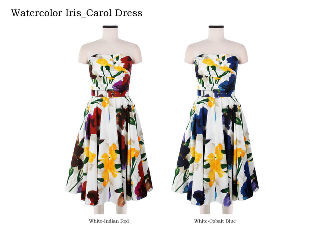 Carol Dress Tube Strapless in Watercolor Iris                                                            