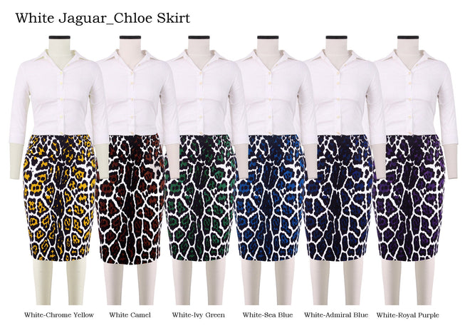Chloe Skirt in White Jaguar                                                                                          