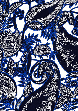 [Create Your Own] Cotton Musola (Cachemire Paisley White)