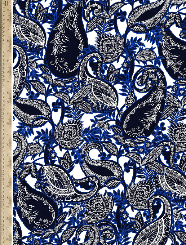 [Create Your Own] Cotton Musola (Cachemire Paisley White)