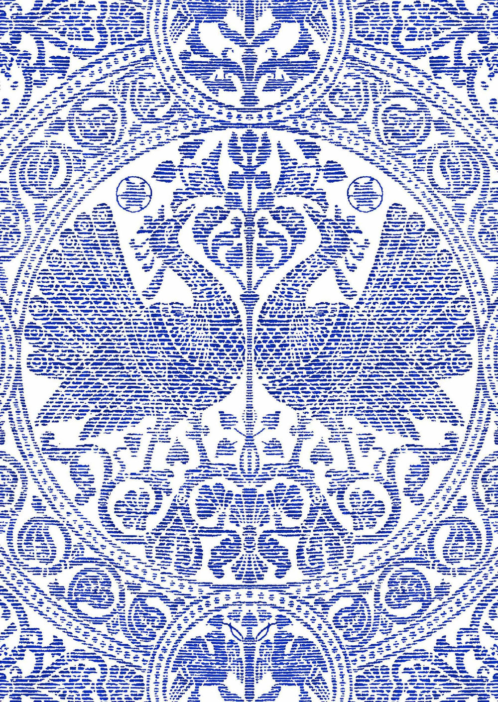 [Create Your Own] Cotton Stretch (Peacock Toile White)
