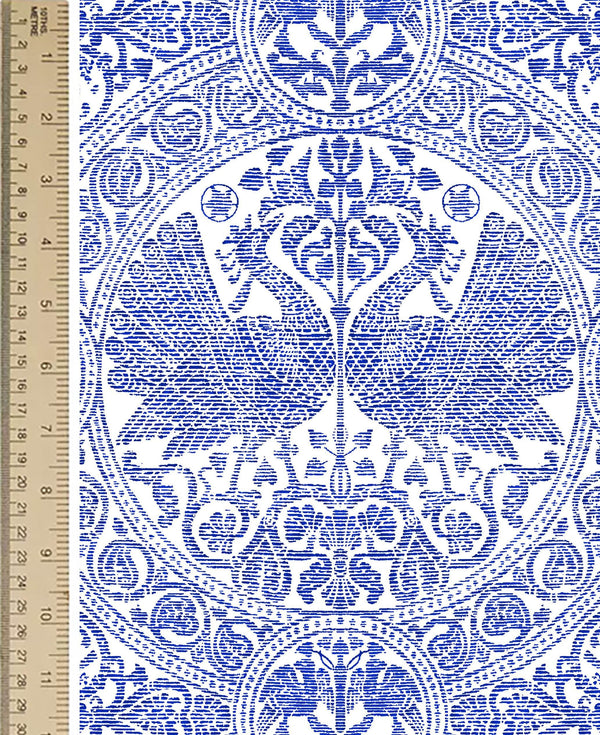 [Create Your Own] Cotton Stretch (Peacock Toile White)