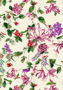 Anna Dress #2 Crew Neck Long Puff Sleeve Ankle Length Cotton Musola (Gallerie Summer Bouquet)