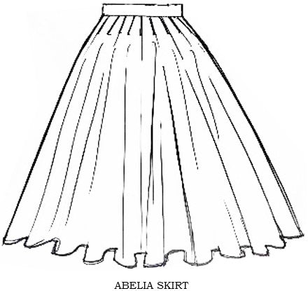 Abelia Skirt Midi Length Cotton Stretch (African Feather)