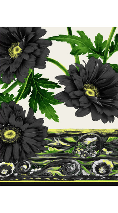 Aster Skirt #1 with Belt Midi Length Cotton Musola (Anemon Naples Border)