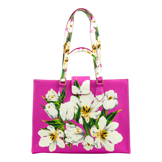 Audrey Tote_Medium_Emperor Tulip Bright_Pink