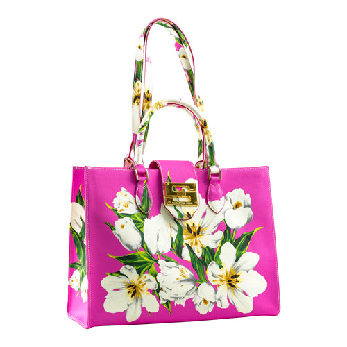 Audrey Tote_Medium_Emperor Tulip Bright_Pink