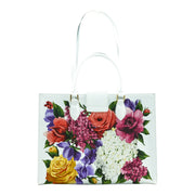 Audrey Tote_Medium_Zinnia Flower_White