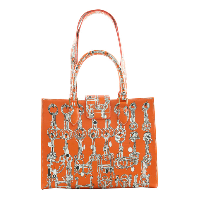 Audrey Tote_Medium_Horse Chain_Orange