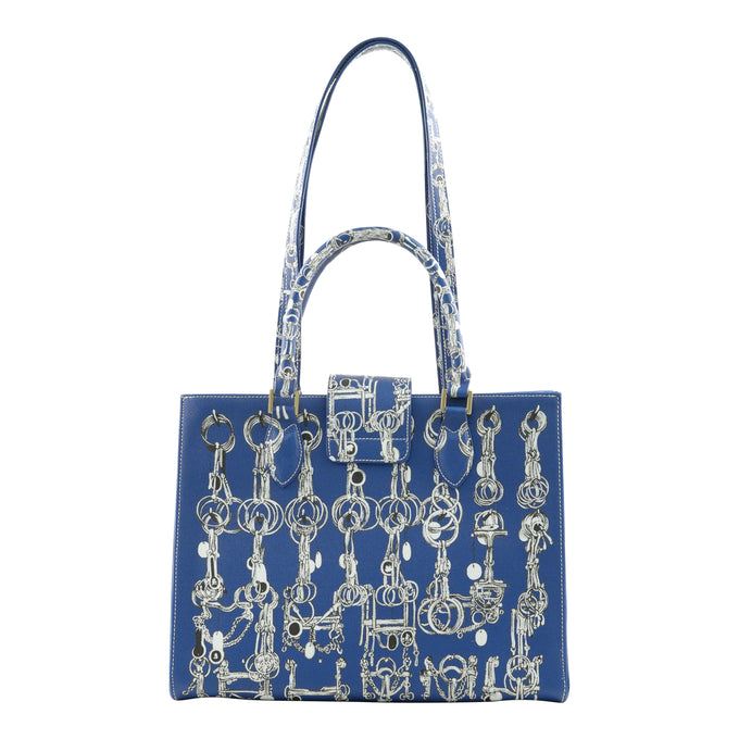 Audrey Tote_Medium_Horse Chain_Cobalt Blue