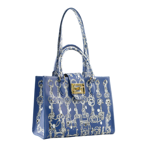 Audrey Tote_Medium_Horse Chain_Cobalt Blue